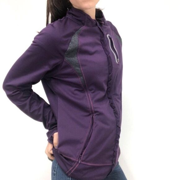 Athleta Prevail Running Jacket Ruffle Reflective Size Small - Picture 4 of 6